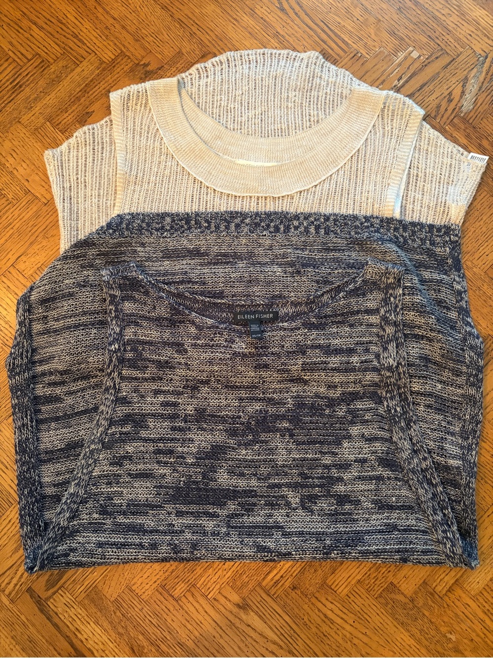 EILEEN FISHER bundle 2 long organic knit sweater toppers